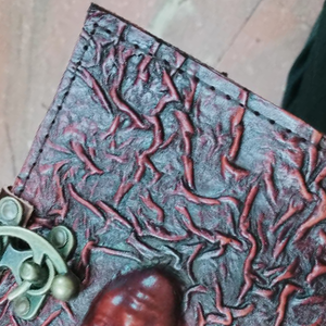 Handmade Pure Leather Journal With Handwork Handcrafted Leather Notebook Wholesale Bulk Supplier Manufacturer Exporter India - Product Image 3