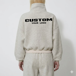 Wholesale Premium Cotton Fleece Casual Zipper Ladies Tracksuit <b>Set</b> Custom Streetwear Women's Sweatpants and Hoodie <b>Set</b> - Product Image 4