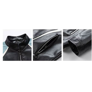 Veste Chemise Décontractée pour Homme Econex Sports, Coupe Slim, en Cuir PU Écologique, Imperméable, Coupe-Vent, Respirante, Fermeture Éclair - Product Image 5