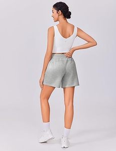 Shorts décontractés en coton molletonné pour femmes, taille mi-haute, pour le sport, vente chaude, shorts de course et de gym pour femmes - Product Image 3