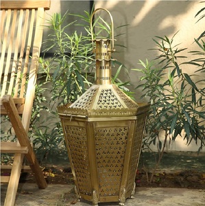 Antique <b>Brass</b> Hexagon <b>Lantern</b> Outdoor Durable Design for Garden Decoration - Product Image 1