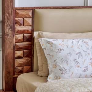 Solid Wood King Canopy <b>Bed</b> Teak Upholstered Headboard Traditional Design Four Poster <b>Frame</b> - Product Image 4