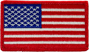 3D 미국 국기 자수 패치 모델 4.5x2.5 모자 사용을위한 다형 패브릭 소재 - Product Image 3