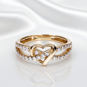 Luxury Infinite Symbol Heart-shape Hollow <b>Crossed</b> Wedding Ring Moissanite Customized 925 Sterling Silver Women's Engagement Ring - Product Image 1