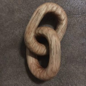 Cadena de Madera Natural de Diseño Personalizado, Cadena de Tres Eslabones Tallada a Mano, Cadena Decorativa de Madera y Guirnalda de Cuentas - Product Image 1