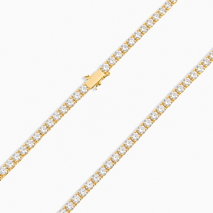Luxury 925 Sterling Silver VVS Moissanite Tennis Necklace 5mm Round Cut <b>Iced</b> <b>Out</b> <b>Chain</b> for Women & Men - Product Image 4