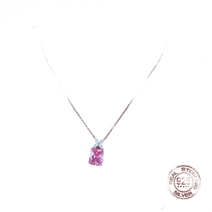 Collier tendance en argent avec pendentif brillant en moissanite pour femme, idéal pour les mariages, les fiançailles, les fêtes et le bureau - Product Image 1