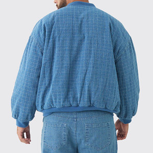 Quality Casual Embroidered Windproof Oversized Drop Shoulder Denim <b>Jeans</b> <b>Jacket</b> for Men Distressed <b>Black</b> 100% Cotton Winter - Product Image 5