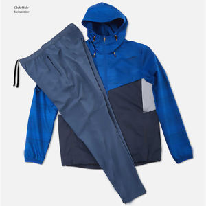 Survêtement de sport pour homme, en nylon premium, avec fermeture éclair, pour entraînement en extérieur, jogging, design tendance, couleurs contrastées. - Product Image 1