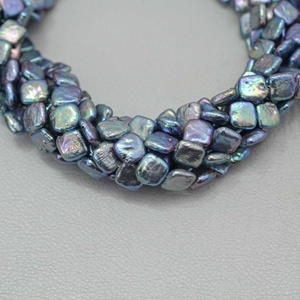 Perles d'eau douce naturelles AAA de 10 mm et 12 mm, couleur bleu-vert, perles carrées lisses, vente en gros, perles en vrac, cadeaux de Nouvel An - Product Image 3