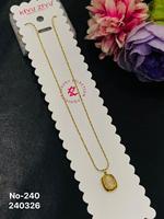Kalung Liontin Geometris Minimalis Lapis Emas Stainless Steel dengan Batu Berlian Amerika untuk Wanita |   Mode Harian yang Elegan