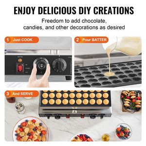 Mini Macchina Elettrica Commerciale per Pancake, Diametro 43mm, Macchina per Dorayaki 1700W, Antiaderente, STA 50PCS, Griglia per Poffertjes - Product Image 5