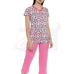 Camiseta de Mujer con Cuello en V, Manga Corta, Estampado Floral, Corte Regular, Tejido de Poliéster, Informal, para Primavera/Verano, Nueva Colección Personalizada - Product Image 5