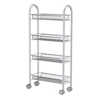 Veelzijdige draaibare en schuifbare opbergrek voor keuken en badkamer, geschikt voor deksels, bakplaten en snijplanken, met duurzaam metalen frame