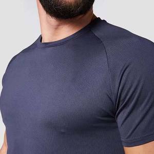 Camiseta de Manga Corta para Hombre, Cuello Redondo, Color Azul Marino, Corte Ajustado, Deportiva, Tejida, de Secado Rápido, 100% Poliéster - Product Image 6