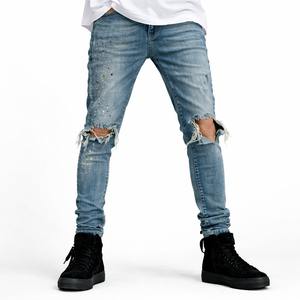 <b>Men's</b> Fashionable Breathable Streetwear Party Denim <b>Jeans</b> Torn Mid Waist Straight-leg Casual Wear Bulk Pack - Product Image 5