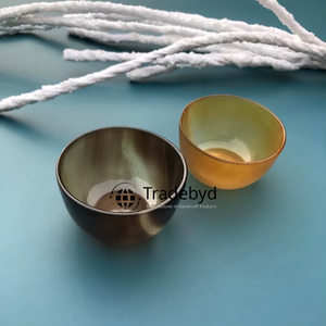 Bol rond en corne artisanal de luxe, décoration de table à manger haut de gamme par Tradebyd - Product Image 1