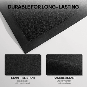 1 pièce Tapis d'entrée commercial en PVC composite noir 90x120x1.2cm, extra épais, robuste, protection de sol, tapis de bienvenue à boucles - Product Image 3