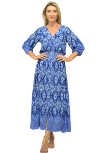 2024 New Arrivals Summer Fashion Clothing Women Casual Bohemian Floral Long Maxi <b>Dress</b> Tie Dye Boho Gypsy Chic Satin Silk Fabric - Product Image 5