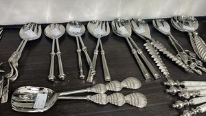 Ensemble de cuillères et fourchettes à salade en acier inoxydable avec manche en forme de branche d'arbre, luxe, pour hôtel, restaurant, mariage, couverts de service pour la maison - Product Image 5
