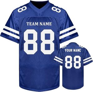 Custom American Football Jersey Men Teal 88 Heat-Transfer Mandarin Collar Mesh Breathable Short Sleeve Team OEM Service Front - Product Image 6