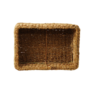 Cesta de Almacenamiento Rectangular Ecológica Tejida a Mano con Jacinto de Agua y Pasto Marino, Organizador de Estante Trenzado Grueso - Product Image 2