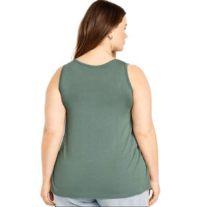 Camiseta sin mangas de cuello alto para mujer, de algodón y elastano, informal, a la moda y para el verano, proveedor OEM de marca privada - Product Image 4