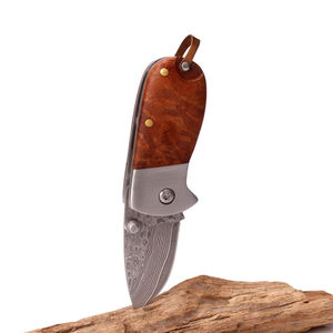 Grand couteau de chasse en acier inoxydable avec manche en bois d'olivier, fourreau martelé, personnalisable OEM, qualité économique - Product Image 5