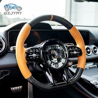 Volant de direction performant en fibre de carbone et cuir orange pour Mercedes-Benz Classe C (W205/W206)/Classe E (W213)/GLC (X253) personnalisé