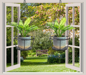 Support de plante en métal, panier suspendu moderne pour plantes, support décoratif noir pour pot de fleurs, chaîne de suspension pour balcon - Product Image 4