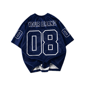 Camiseta de Fútbol Americano con Cuello en V de Primera Calidad, 100% Poliéster, Transpirable, Estilo Hip Hop, Secado Rápido, Personalizada, de Malla, Talla Grande - Product Image 4