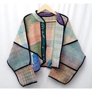 Veste matelassée en coton 100% pour femmes, col mandarin, broderie florale, style bohème, vêtements d'automne - Product Image 3