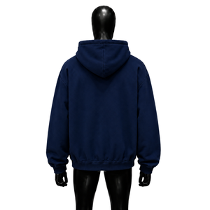 เสื้อฮู้ดดี้โอเวอร์ไซส์สีน้ำเงินกรมท่าพรีเมียม ลายกราฟิก แนวสตรีทแฟชั่น ผ้าฝ้ายเฟรนช์เทอร์รี่ ทรงปกติ ใส่สบาย เหมาะกับฤดูใบไม้ร่วง - Product Image 2