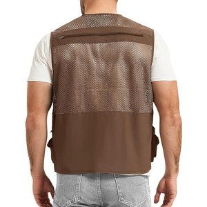 Gilet de pêche classique multi-poches pour homme, veste décontractée d'extérieur, gilet de travail de sécurité avec poche en maille, vente en gros - Product Image 4
