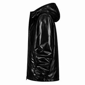 Veste à capuche pour homme, légère, métallique, à manches longues, scintillante, style trench-coat de discothèque - Product Image 2