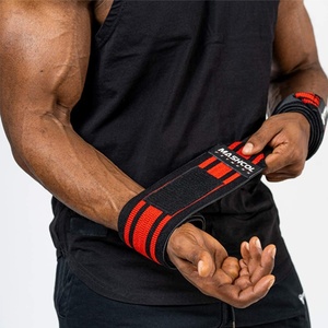 Muñequeras elásticas de algodón resistente de 18 pulgadas de grado profesional de gran calidad, muñequeras elásticas para gimnasio, muñequeras para levantamiento de pesas, logotipo personalizado - Product Image 4