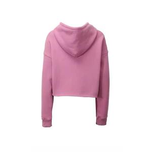 Custom Women's Solid Pullover Crop <b>Top</b> Hoodie Breathable Polyester Cotton Fleece Long Sleeves Short Length <b>Winter</b> Crop Hoodies - Product Image 3