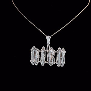 <b>Custom</b> <b>Name</b> Mossanite Pendant S925 Sterling Silver Pendant Iced Out Pendant VVS Moissanite Letter Pendant Hip Hop Style Pendant - Product Image 3