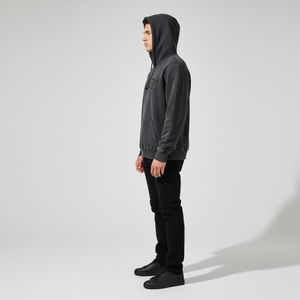 OEM <b>Patch</b> Cut Sew Distressed Acid Wash Hoodie Heavyweight Cotton Cropped Vintage Sun Fade Custom Hip-Hop Oversized Pullover Men - Product Image 3