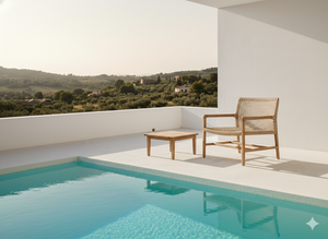 Silla de Comedor de Madera de Teca con Tejido de Cuerda, Sillón Resistente a la Intemperie, Muebles Modernos para Comedor, Jardín o Terraza - Product Image 5