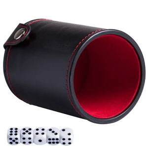 Juego de Accesorios para Copa de Dados Negra, Personalizada con Logotipo, 100% Cuero Genuino, Clásica, para Adolescentes, Fiestas, Venta al Por Mayor de Fábrica - Product Image 2