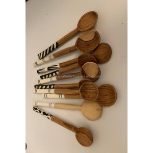 ArtSpoon Premium Sustainable <b>Wooden</b> <b>Utensil</b> Set | 2 Piece Enamel Dipped Mango Acacia Wood Cooking Spoons | Handcrafted Colorful - Product Image 3