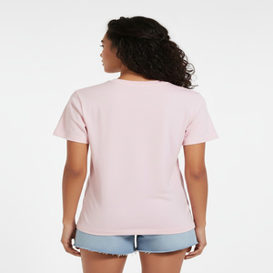 T-shirts pour femmes en coton 100% - Couleur rose clair - Imprimé - Col rond - Manches courtes - Coupe classique - T-shirts pour femmes - Product Image 3