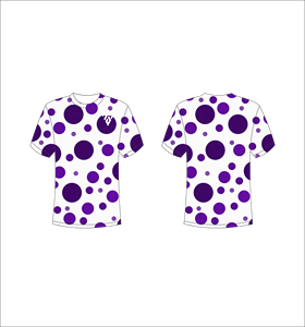 T-shirt pour homme à pois violets, manches courtes, col rond, décontracté, respirant, coupe classique, imprimé par sublimation - Product Image 1