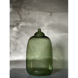 <b>Large</b> Capacity Glass <b>Jar</b> with Lid in Green Bubble Glass for Food Storage, Snacks, and Gifts - Product Image 2