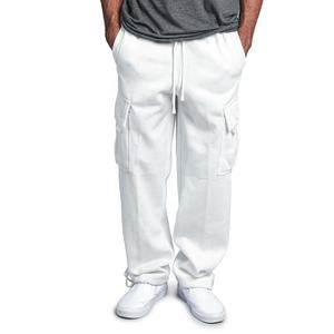 Pantalons cargo amples à logo personnalisé, multi-poches, fermeture à cordon, 100% coton, style streetwear, pantalons de survêtement pour hommes, vente en gros - Product Image 1