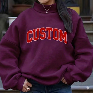 Sudadera Oversize Moderna para Mujer con Cuello Simulado, Colección Elevated Basics, Manga Larga, Corte Relajado, Producción al por Mayor - Product Image 1