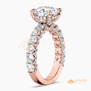 Moissanite Round Cluster Ring for Women Rose Gold Engagement Anniversary Jewelry Elegant Daily Wear Style - Product Image 6