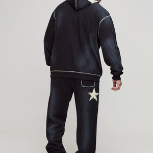 Men's Winter Wear Sunfade Tracksuit 100% Cotton Lightweight High Quality Oversized Casual Street Style 2 in 1 Design - Product Image 3