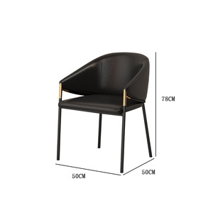 Silla de Comedor <span class=keywords><strong>Vita</strong></span> Bella Sedia Arancione de Diseño con Respaldo Curvo en Cuero Gris para Muebles de Comedor de Villa o Cafetería - Product Image 5